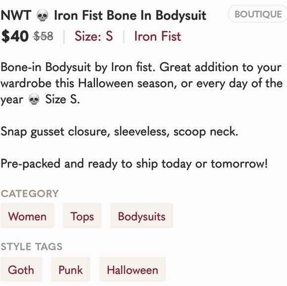 Iron fist bone in bodysuit - Picture 4 of 5